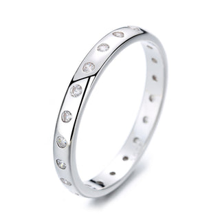 Sterling Silver Band Ring With crystals