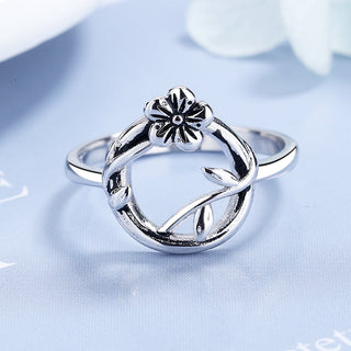 Sterling Silver Artisan Open Floral Ring