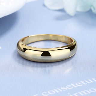 14K Gold and Sterling Silver Graduated Wedding Band Ring