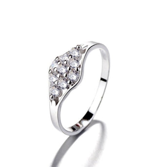 Sterling Silver Geometric Ring with crystals