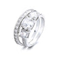 18K White Gold Two Row Channel Set Ring Set