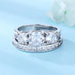 18K White Gold Two Row Channel Set Ring Set