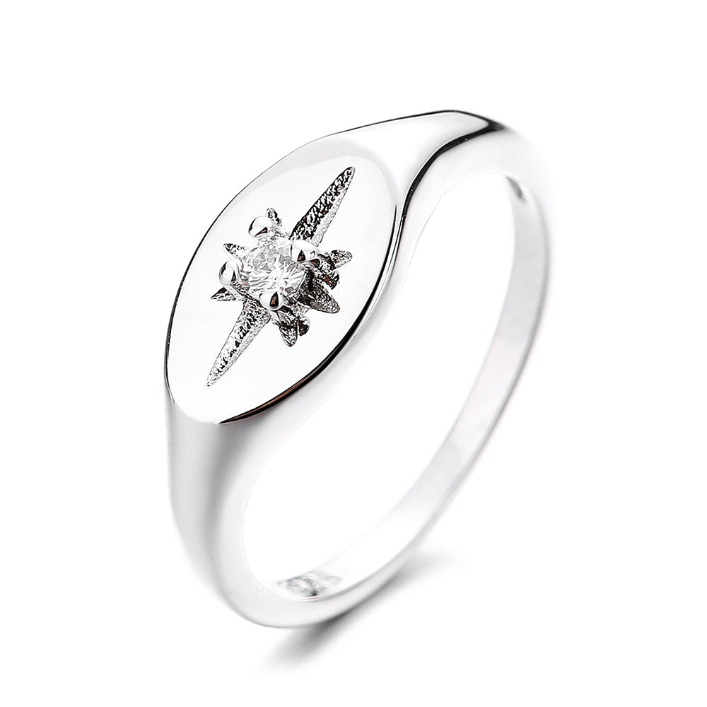 Sterling Silver Starburst Ring with Preciosa Crystals