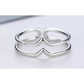 Amy and Annette 14K White Gold Minimalist 2 Row Bypass Ring