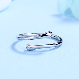 Sterling Silver Adjustable Band with Crystals