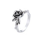 Sterling Silver Oxidized Artisan Rose Ring