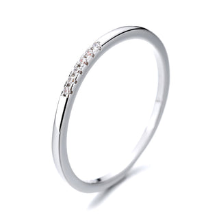 14K Gold and Sterling Silver Stacking Ring With crystals