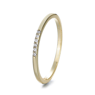 14K Gold and Sterling Silver Stacking Ring With crystals