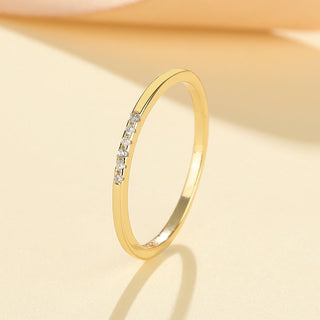 14K Gold and Sterling Silver Stacking Ring With crystals