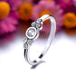 Sterling Silver Round Ring With Crystals
