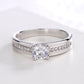 Sterling Silver Round-Cut Ring with crystals from Swarovski