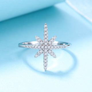 Sterling Silver Star Ring with crystals from Swarovski