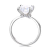 14K Gold and Sterling Silver Round Prong-Set Ring with 4.00 CTTW Brilliant Cut Simulated Diamond