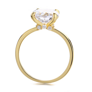 14K Gold and Sterling Silver Round Prong-Set Ring with 4.00 CTTW Brilliant Cut Simulated Diamond