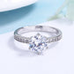 Sterling Silver Classic Engagement Ring with crystals from Swarovski