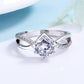 Sterling Silver Engagement Ring with crystals