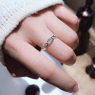 Sterling Silver Adjustable DNA Ring
