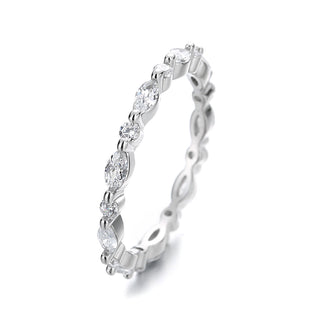 Sterling Silver Stackable Miliigrain rings with Swarovski