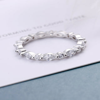 Sterling Silver Stackable Miliigrain rings with Swarovski