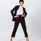 Black Pinstripes Suit Pants – Women’s Tailored Office Trousers