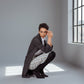 Worsted Flannel Long Trench Coat Gray Women’s Elegant Outerwear