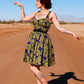 Vera Vintage Swing Dress in Daddy Cthulhu Cotton Sateen | Laura Byrnes & Hope Johnstun