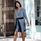 Cielo Blue Blazer Dress – Women’s Tailored Blazer-Style Dress