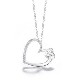 Sterling Silver Heart Necklace With Genuine Crystals
