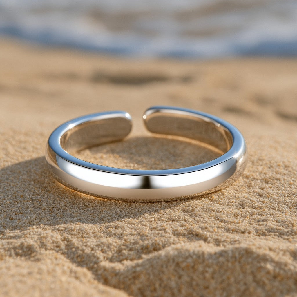 14K Gold and Sterling Silver Toe Ring
