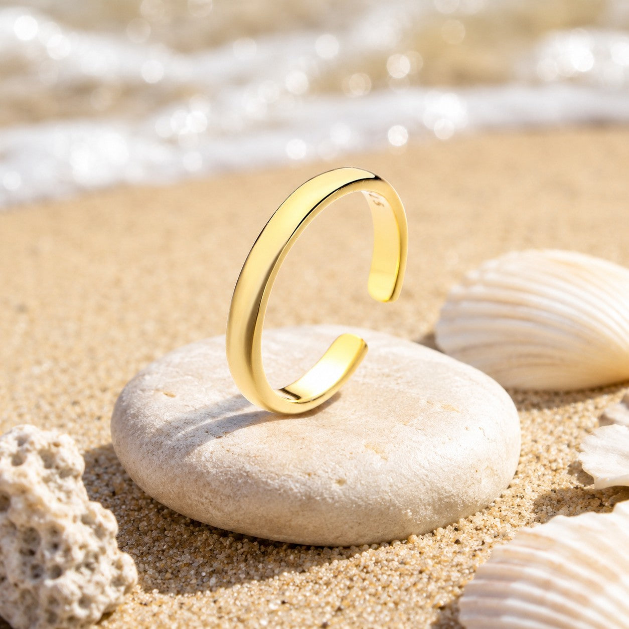14K Gold and Sterling Silver Toe Ring