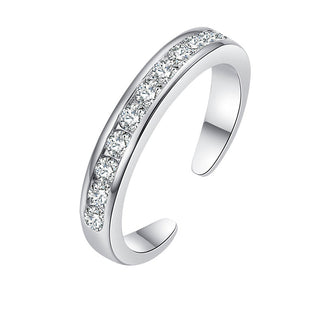 Sterling Silver Channel-Set Toe Ring With Crystals From Swarovski