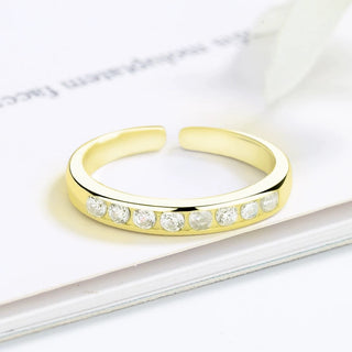 Sterling Silver and 14K Gold Channel-Set Toe Ring