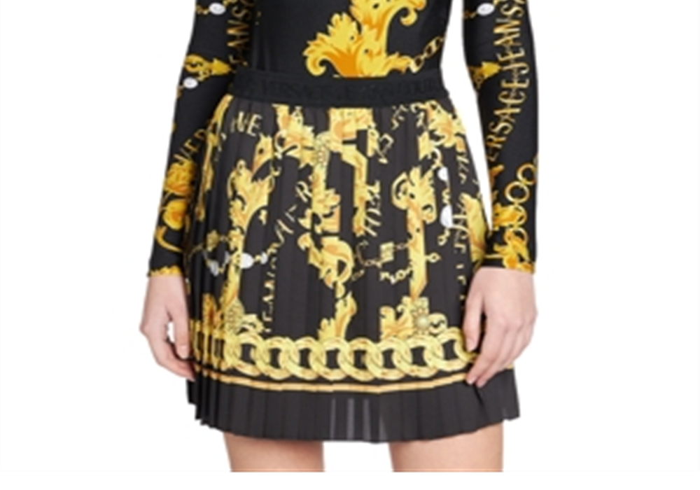Versace Jeans Couture Printed Bodysuit Black Size 38 REG