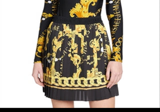 Versace Jeans Couture Printed Bodysuit Black Size 38 REG