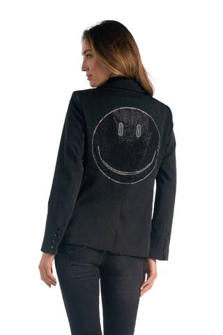 Blazer Jacket With Studded Smiley