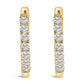 10K Rose Gold 1/4 Cttw Diamond Double Sided Huggie Hoop Earrings