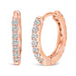 10K Rose Gold 1/4 Cttw Diamond Double Sided Huggie Hoop Earrings
