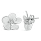 10K White Gold 1/3 Cttw Lab Grown Diamond Flower Petal Stud Earrings