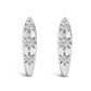 10K White Gold 1/5 Cttw Lab Grown Diamond Three Stone Huggie Hoop Earrings