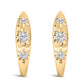 10K White Gold 1/5 Cttw Lab Grown Diamond Three Stone Huggie Hoop Earrings