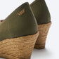 Roses Canvas V Cut Espadrille Wedges