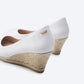 Roses Canvas U Cut Espadrille Wedges