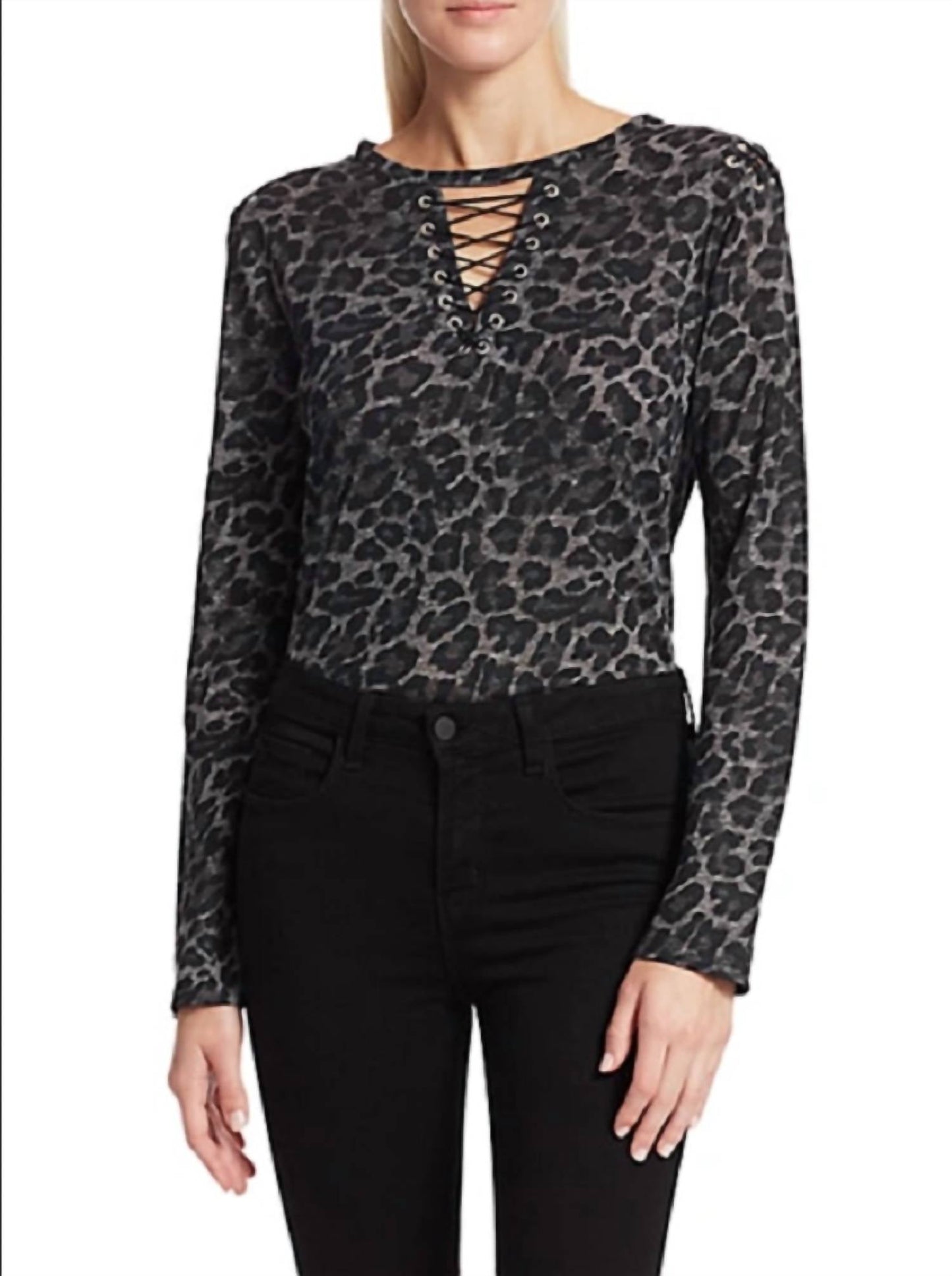 Generation Love - VALENTINA LACE UP LEOPARD TOP