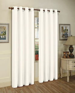 J&V TEXTILES 2 Panels Solid Grommet Faux Silk Window Curtain Drapes Treatment in 84" Length