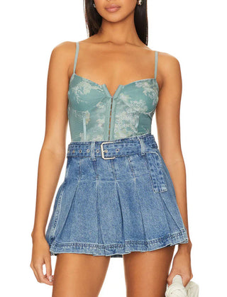 Free People Printed Night Rhythm Bodysuit Size Small