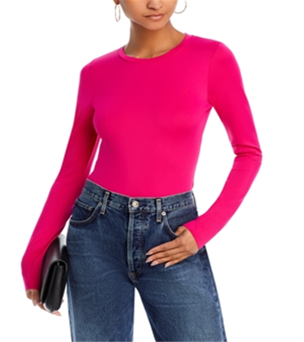 Good American Scuba Crewneck Bodysuit Pink Size XS