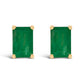 14K White Gold 6x4MM Emerald Shaped Amethyst Solitaire Stud Earrings