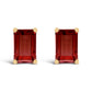 14K White Gold 6x4MM Emerald Shaped Amethyst Solitaire Stud Earrings