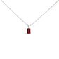 14K White Gold 6x4MM Emerald Cut Purple Amethyst Solitaire Pendant Necklace