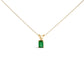 14K White Gold 6x4MM Emerald Cut Purple Amethyst Solitaire Pendant Necklace